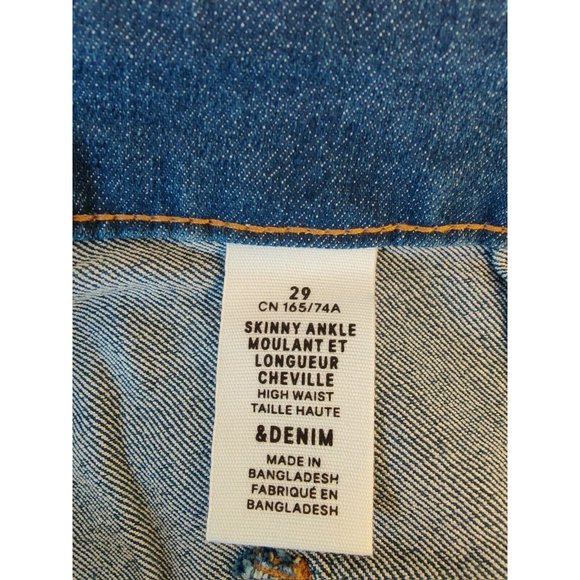 H&M &DENIM SKINNY ANKLE STRETCH JEANS WOMEN'S SIZE 29 HIGH WAIST MEDIUM WASH - Picture 5 of 10